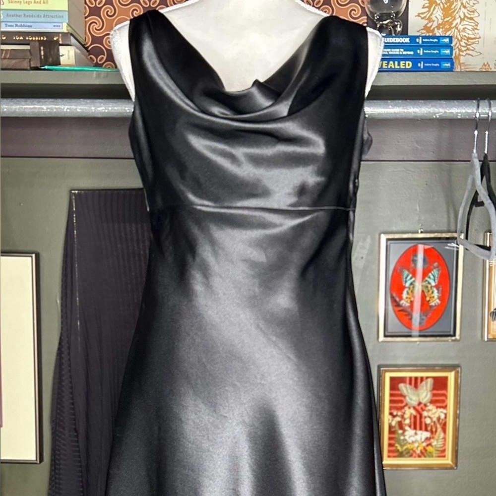 Elegant Black Satin Dress
